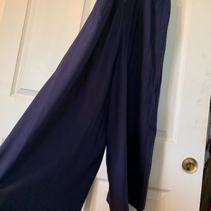 White and Navy Capri Romper.